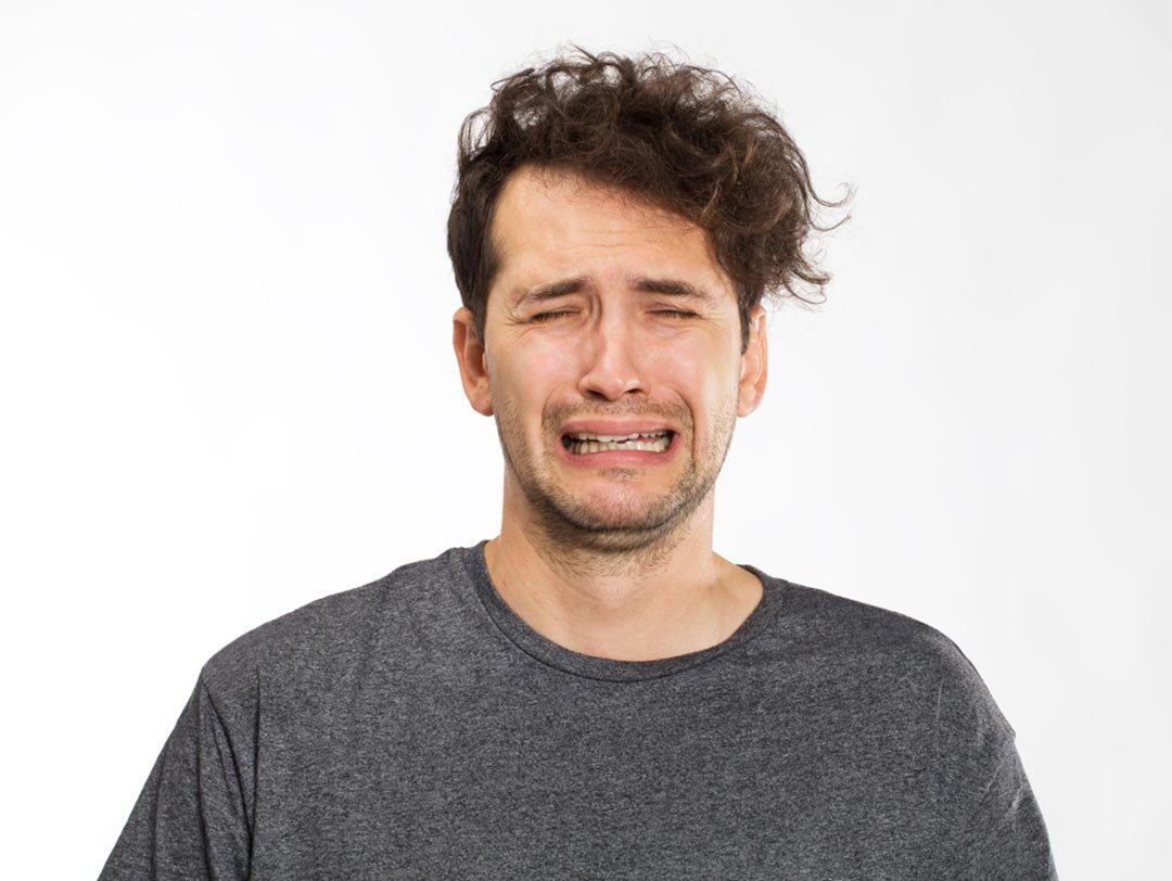 portrait of upset man